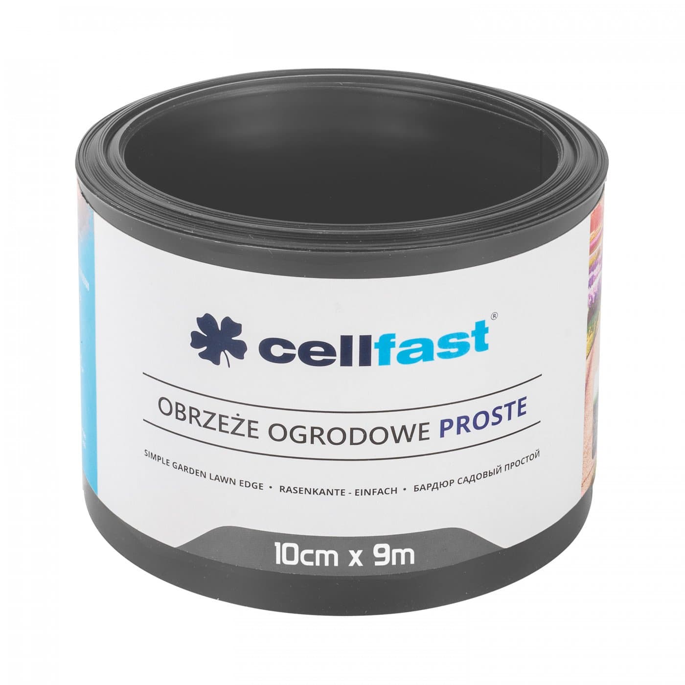 Ограничител за трева Cellfast прав 10см x 9м / Графит