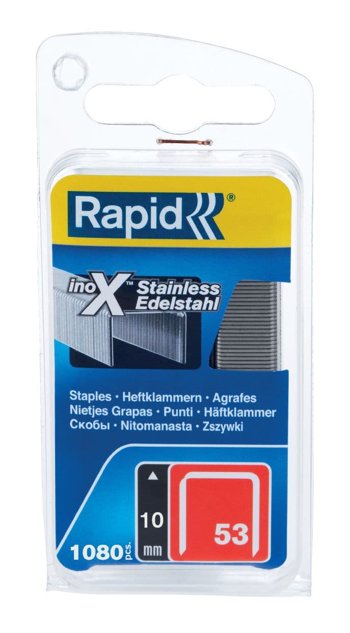 Скоби за такер Rapid 53/10мм инокс 1080 броя
