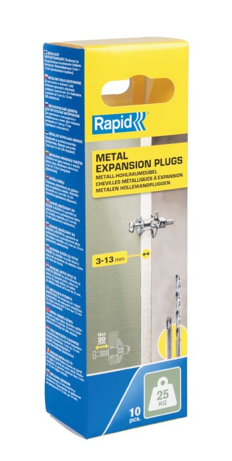 Метални дюбели за кухини с винт Rapid М8/32мм / 10 броя