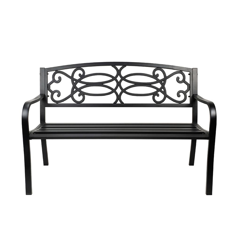 Метална паркова пейка My Garden Letkind-Bench-Flo-1 / 125x60x87см
