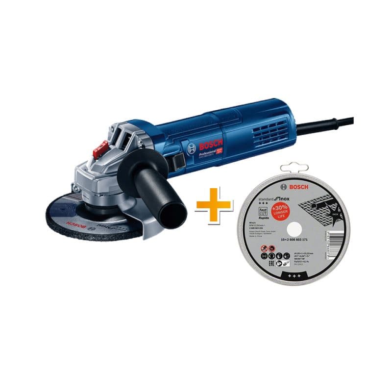 Ъглошлайф Bosch GWS 9-125 S + Прав диск за рязане Bosch Standard for Inox 