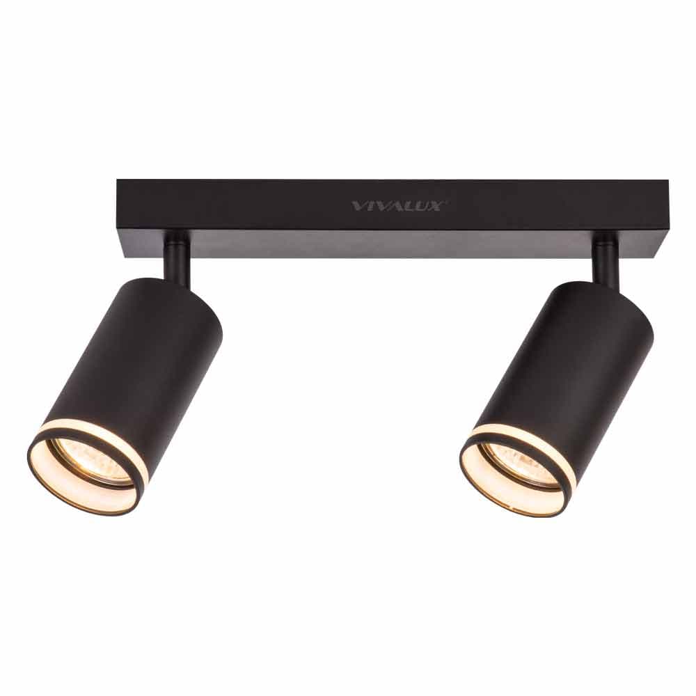 Линеен спот за таван Vivalux SP732-2L BK KING GU10 2x35W черен