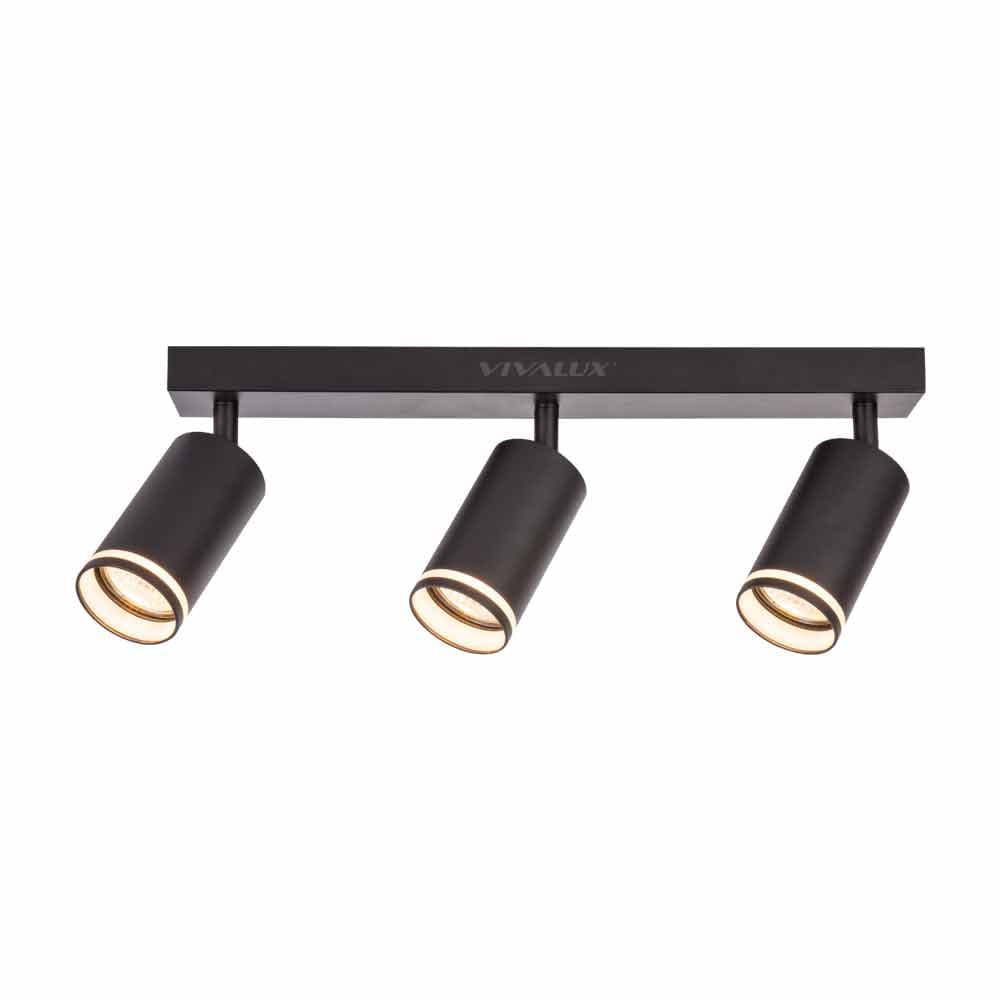 Линеен спот за таван Vivalux SP733-3L BK KING GU10 3x35W черен