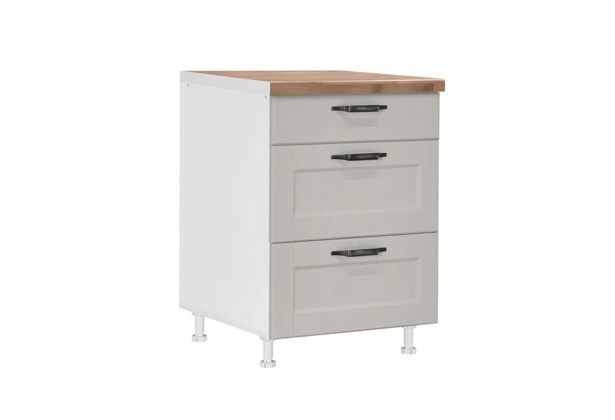 Долен кухненски шкаф с три чекмеджета Matis Contempo D60 3F пясък