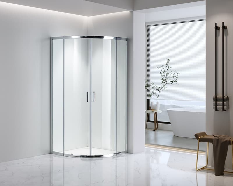 Овална душ кабина с плъзгащи врати без корито Cascada 85-90x85-90х190см прозрачно стъкло