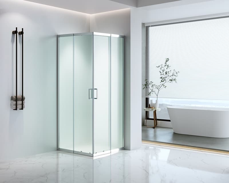 Квадратна душ кабина с плъзгащи врати без корито Cascada 80-90x80-90х190см мат 