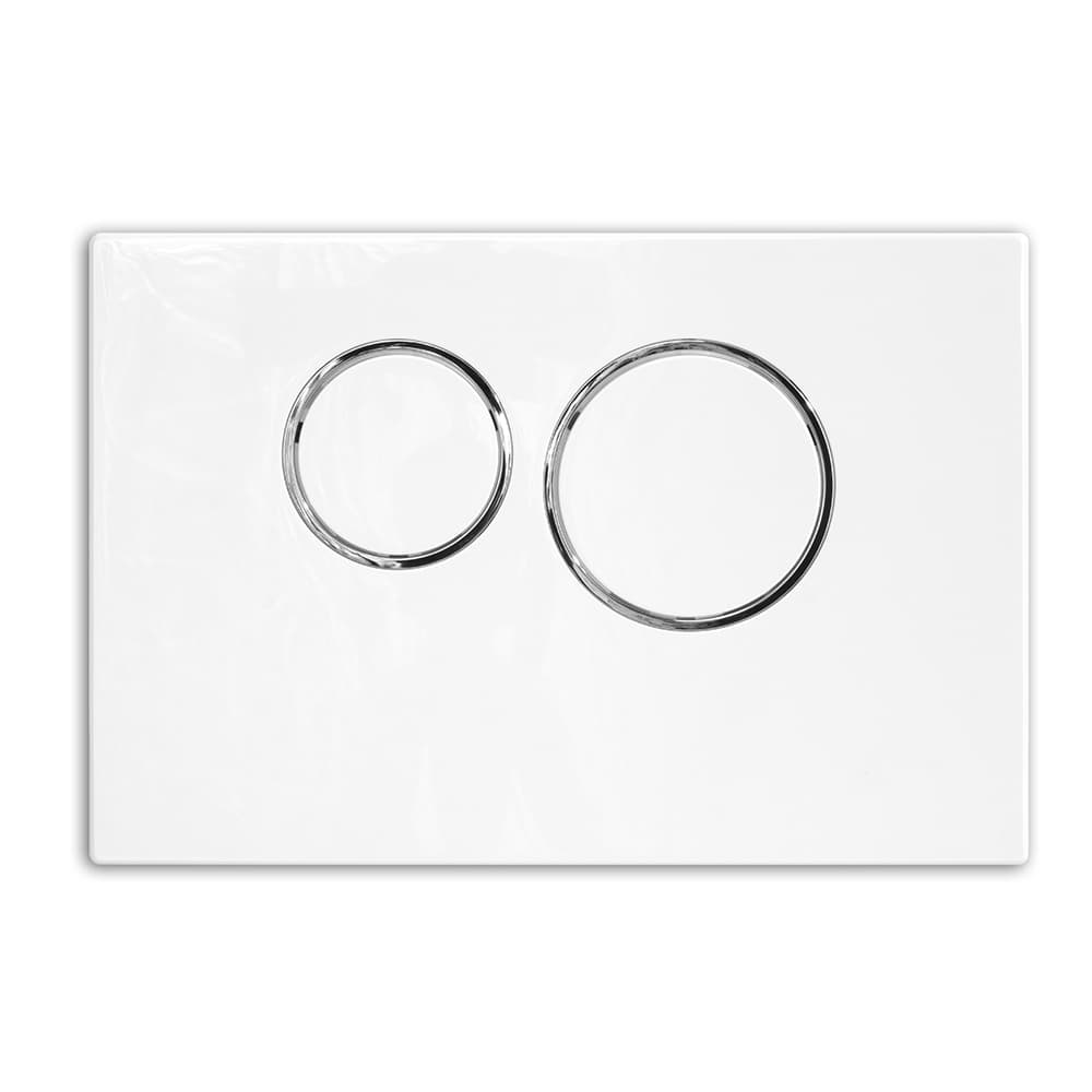 Пневматичен бутон за вграждане Cascada Round White бял 