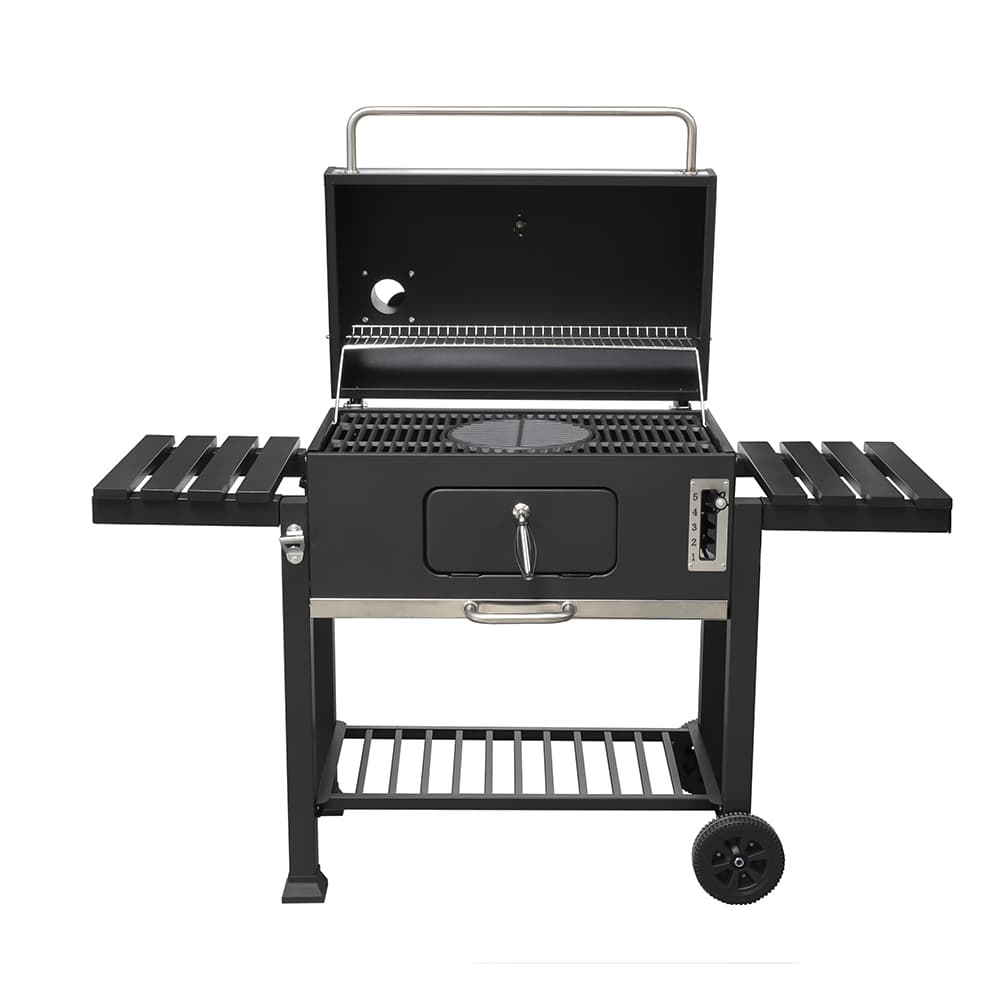 Барбекю на дървени въглища с чугунена плоча Ziel Grill KDL2006 черен мат 