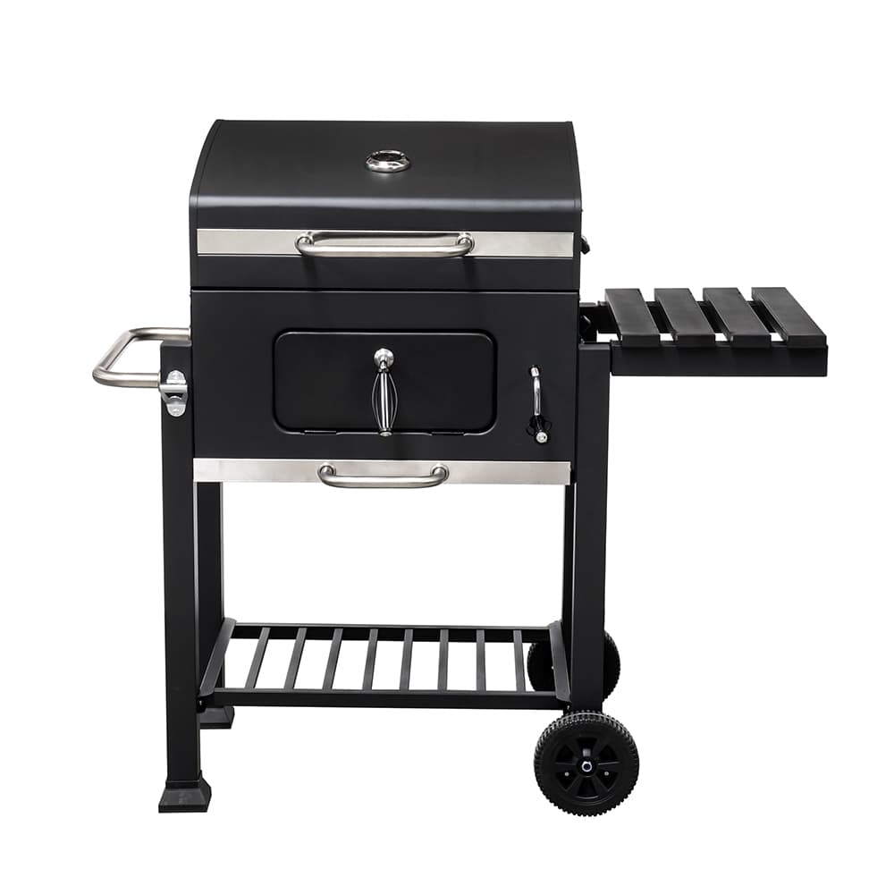 Барбекю на дървени въглища с метална решетка Ziel Grill KLD2007 черен мат