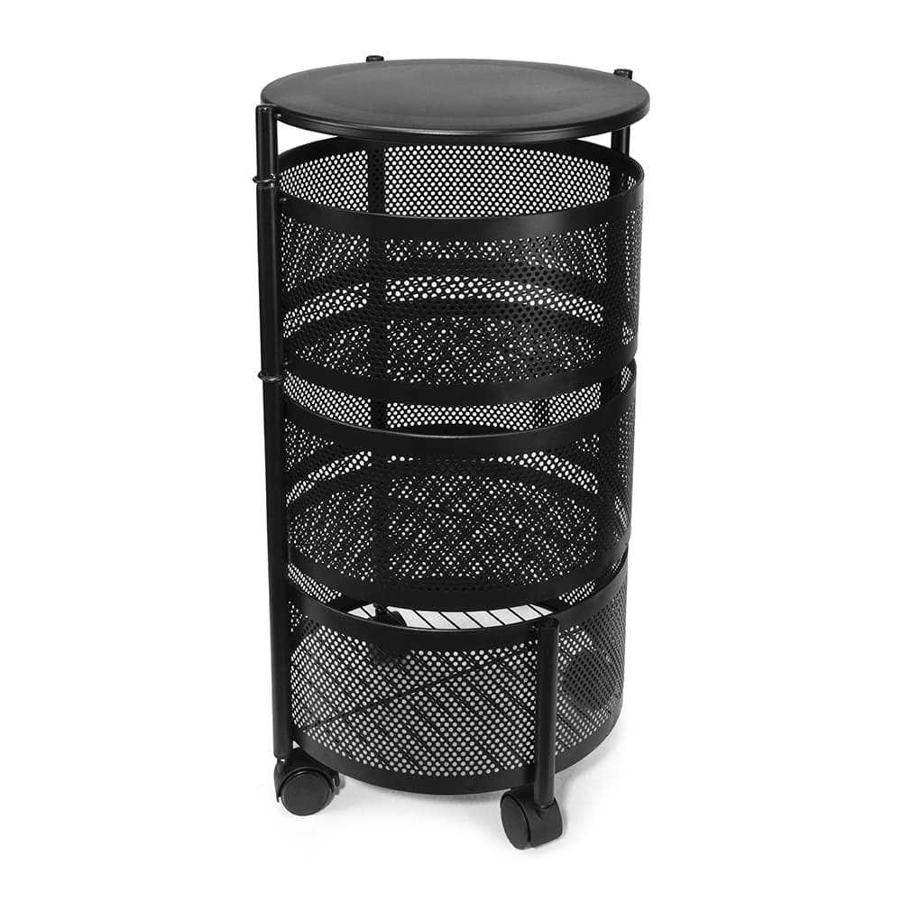 Етажерка с 3 подвижни кошници Ziel Home Living черна