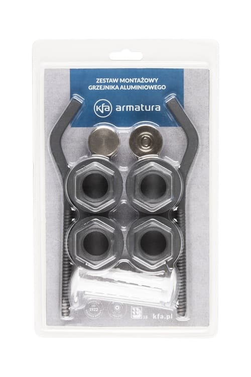 Сет за алуминиев радиатор KFA 1x1/2'' графит 