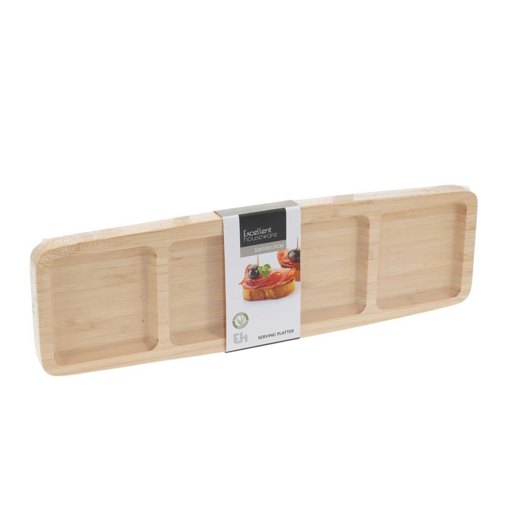 Поднос за сервиране BAMBOO 4 отделения 33x10x1,8см