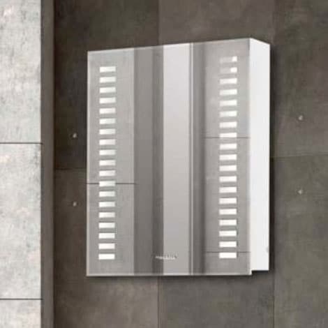 Горен шкаф за баня с огледало с LED осветление Макена Сиана 