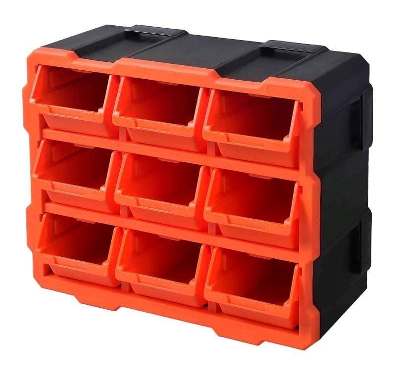 Пластмасов стелаж Tactix 37,8x17,1x32см + 9 броя стифиращи контейнери 