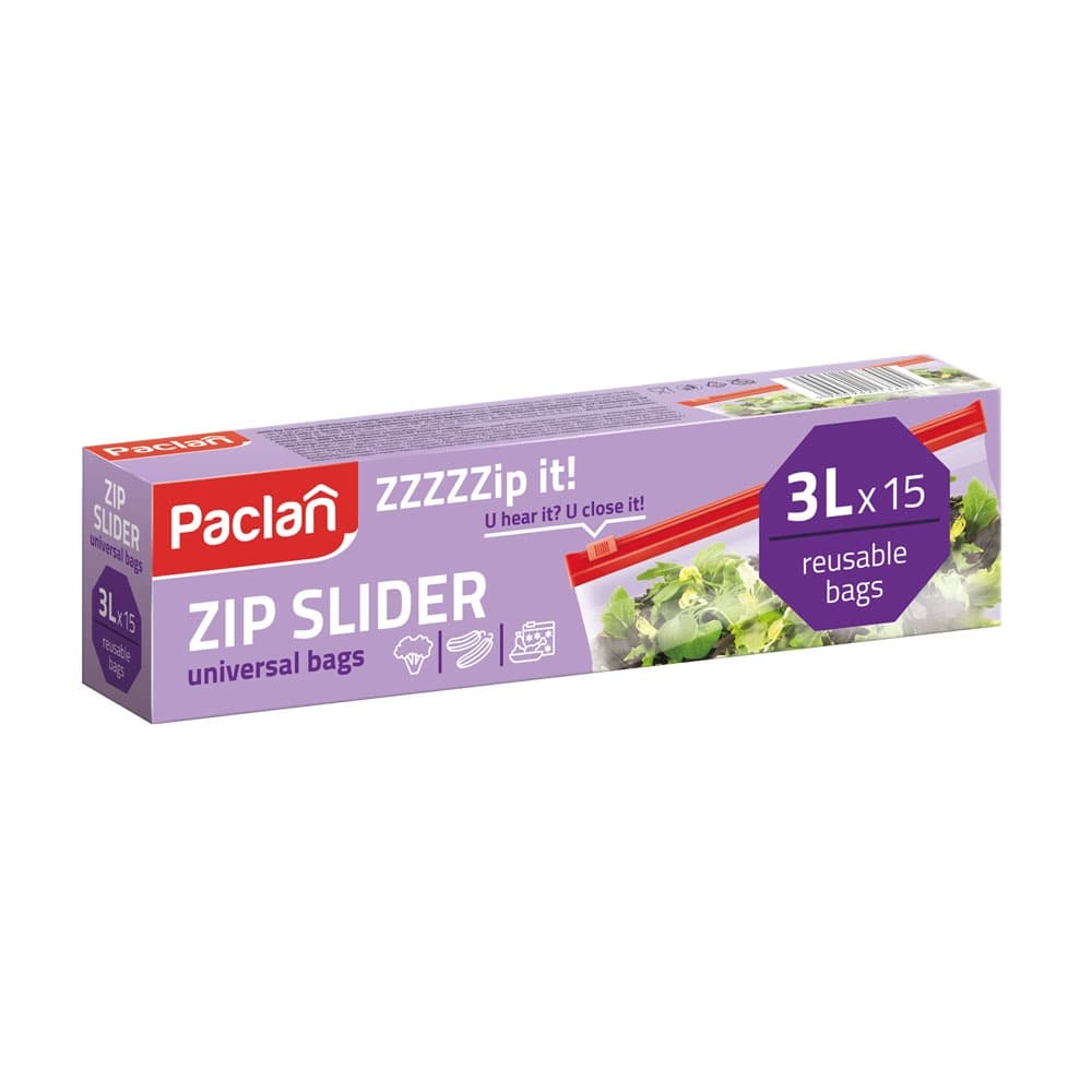 Пликове за храна с цип Paclan ZZZIP IT 3л 15 броя