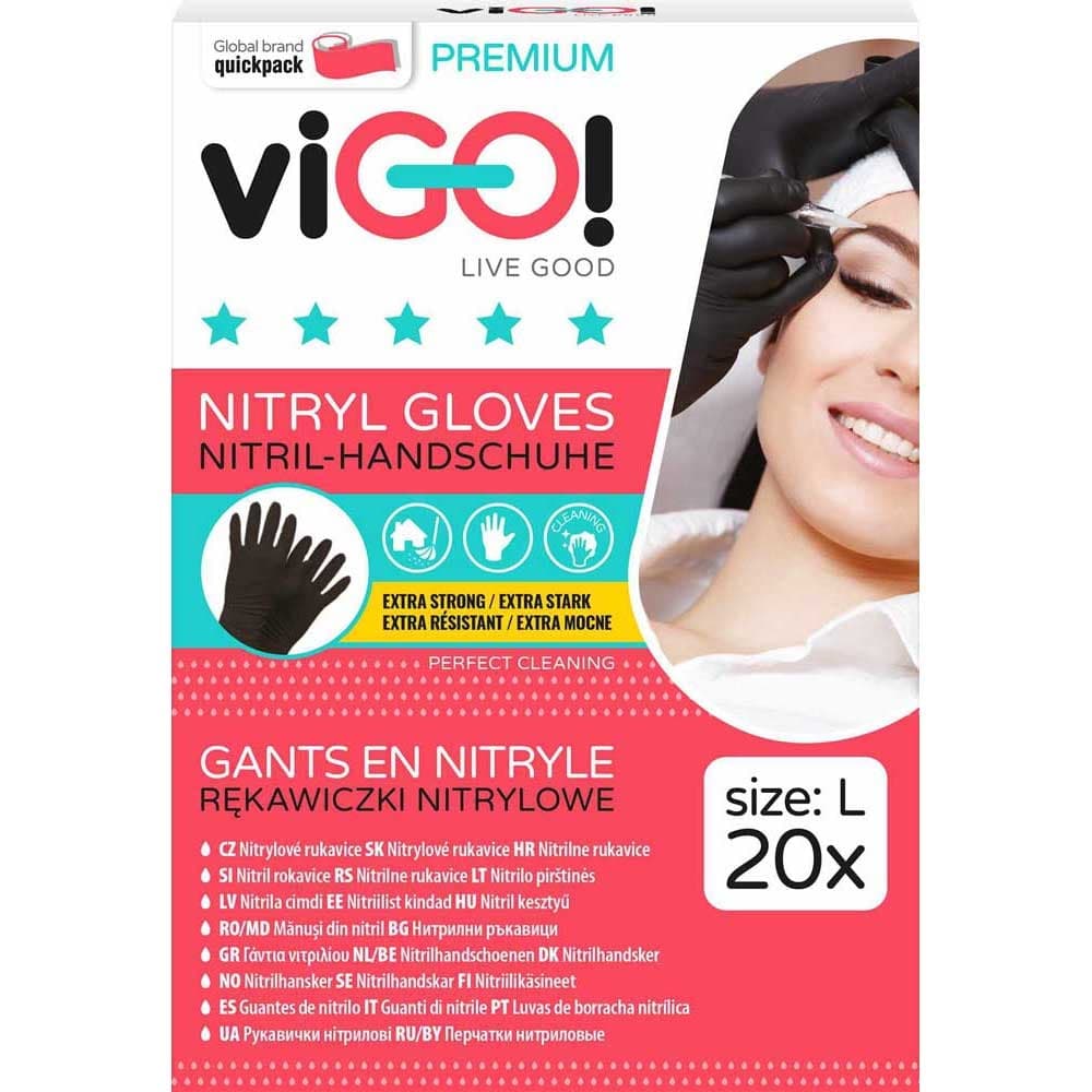 Домакински ръкавици Vigo Premium L нитрилни черни
