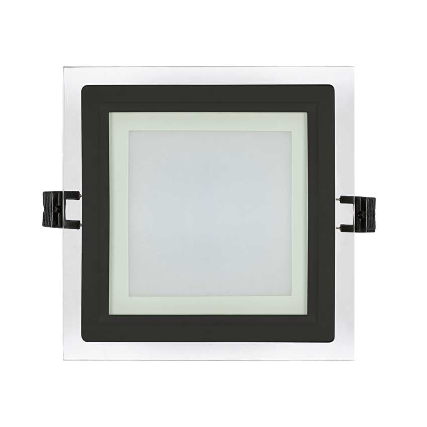 LED стъклен панел Ultralux черен квадрат 6W 4200K IP44 
