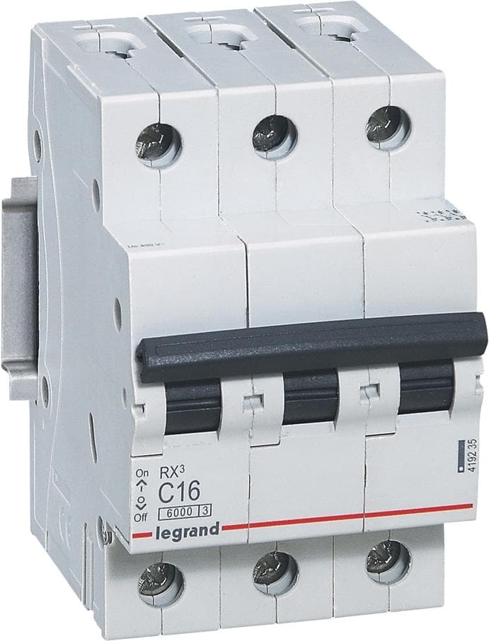 Автоматичен прекъсвач Legrand RX3 3P 16A крива С 6kA