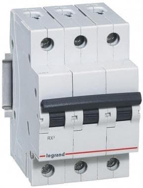 Автоматичен прекъсвач Legrand RX3 3P 63A крива С 6kA