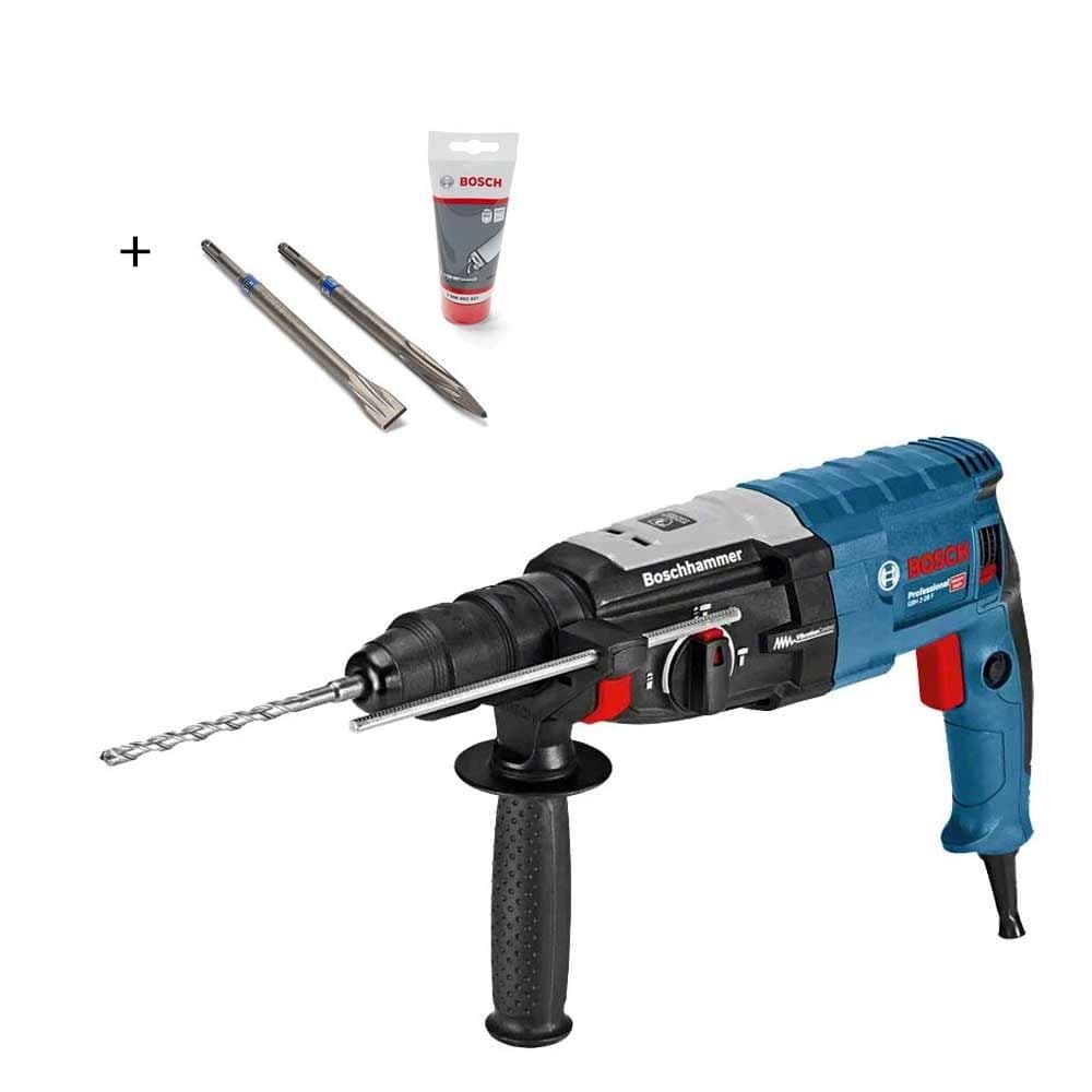 Комплект перфоратор Bosch GBH 2-28 с куфар + плоско длето, шило и грес