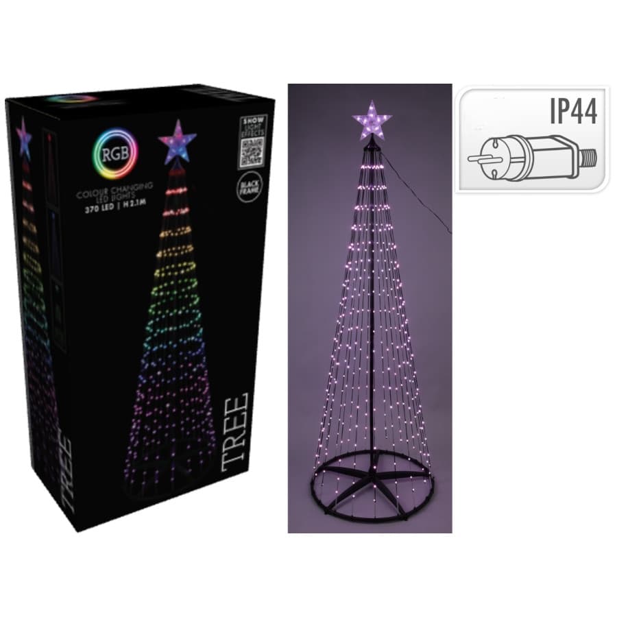 Коледна LED декорация светещо дърво ø70x210см