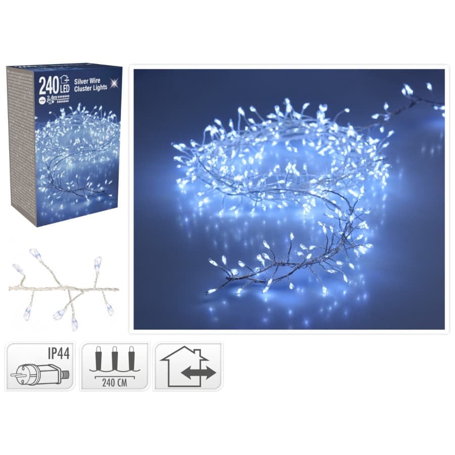 Коледни лампички Купър 240 LED бяла светлина IP44