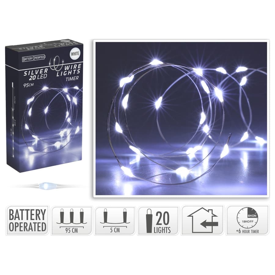 Коледни светлини LED 20 бели 