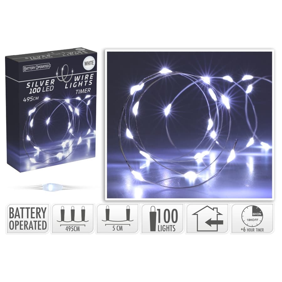 Коледни лампички Silverwire 100 LED бели светлини IP44