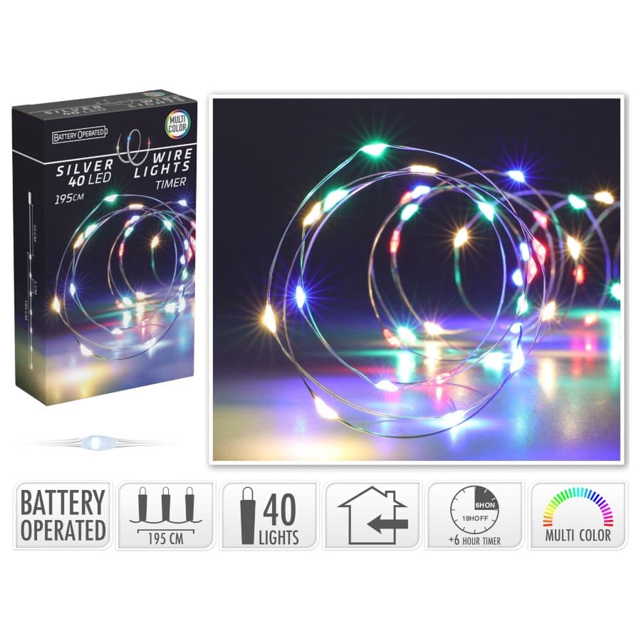 Коледни лампички Silverwire 40Micro LED многоцветни светлини