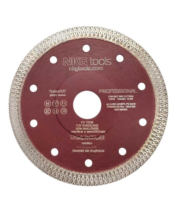 Диамантен диск за плочки и гранитогрес NKG tools TurboCUT 125х1,2х22,23 мм