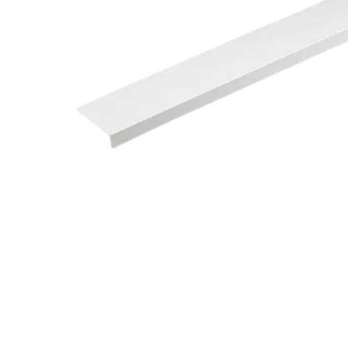 PVC L-образен профил 200x2x1 см бял