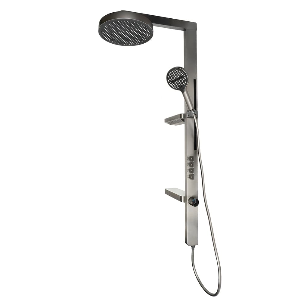 Душ комплект с термостат Cascada Oval Gun Grey сив