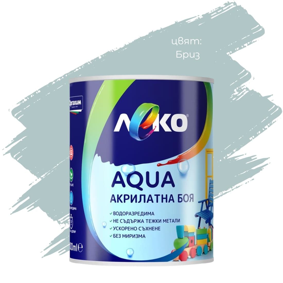 Акрилатна боя Леко Aqua сатен Бриз 600мл