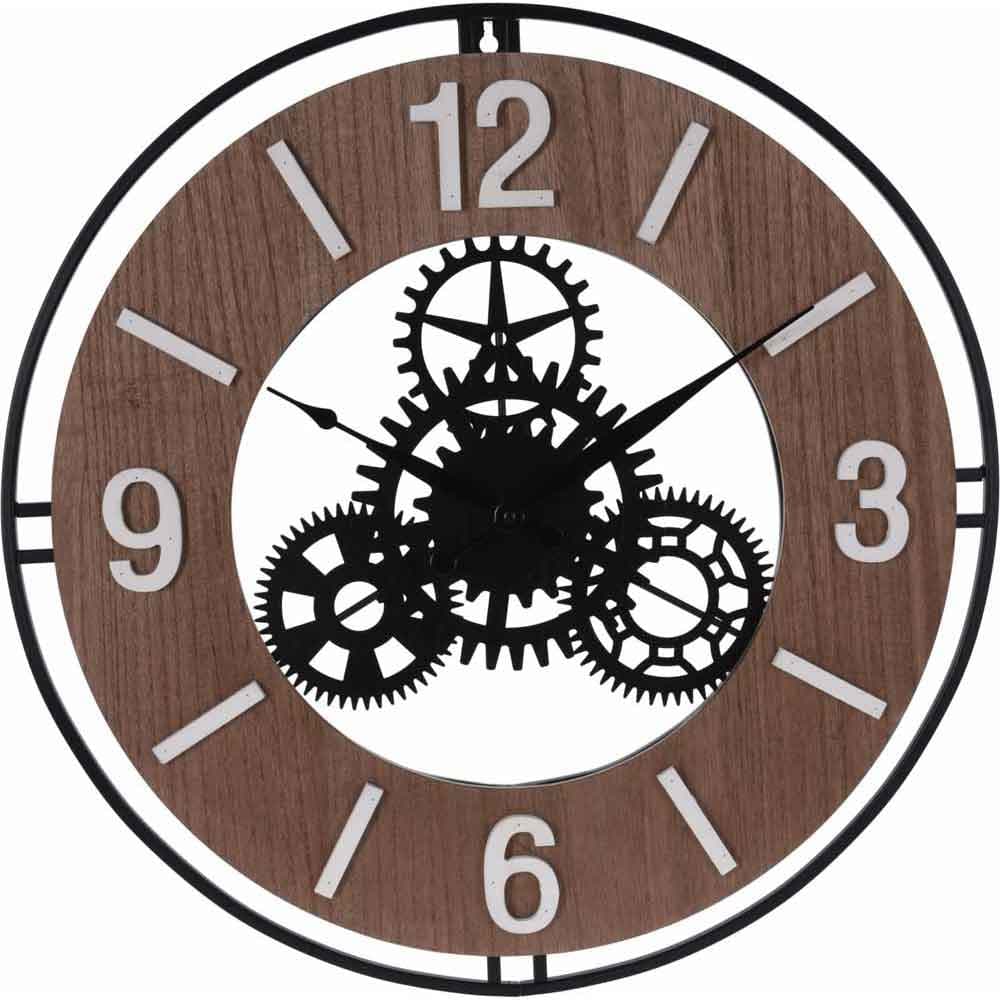 Метален стенен часовник Wood ø57см