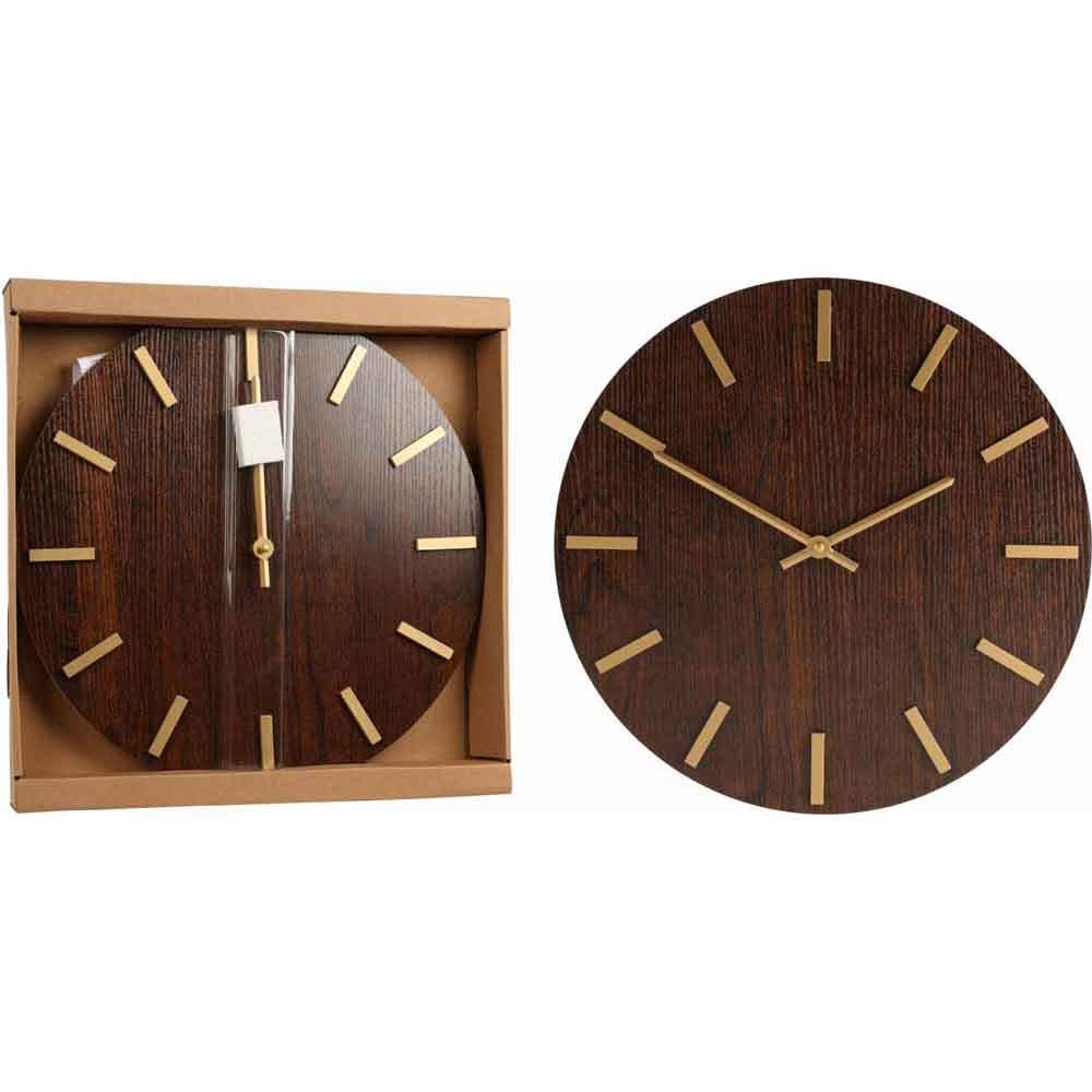 Стенен часовник Wood MDF ø40х4,5см