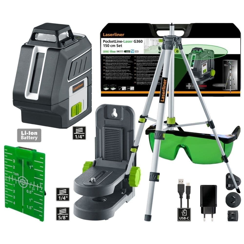 Линеен лазерен нивелир Laserliner PocketLine-Laser G360 Set 0,3мм/м