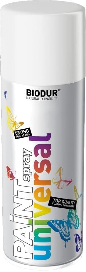 Цветен спрей Helios Biodur Universal RAL 9010 чисто бял 400мл
