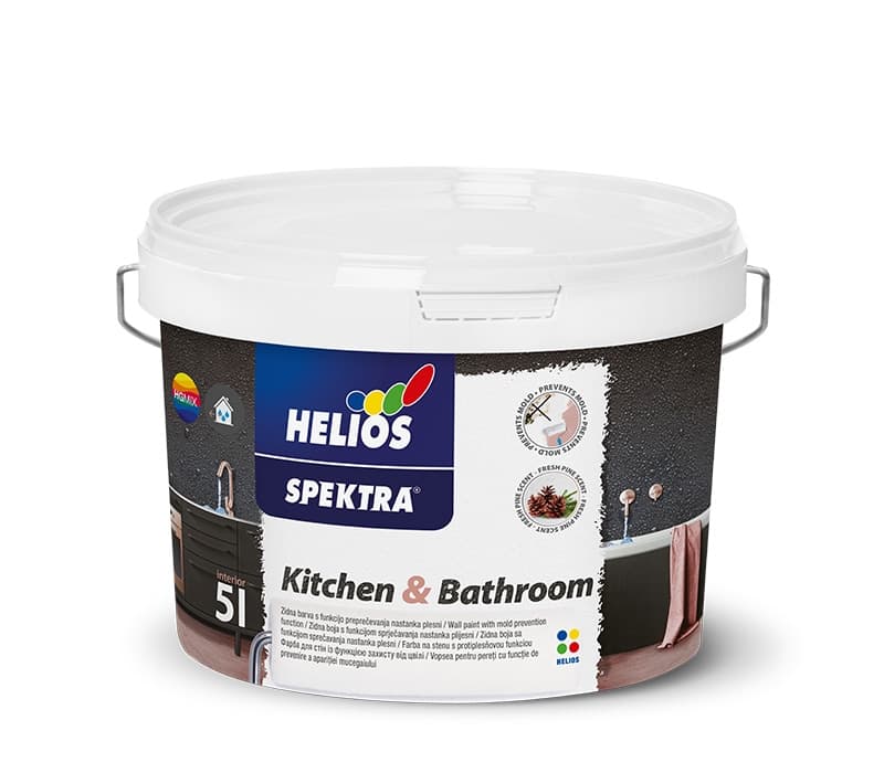 Латекс за влажни помещения Helios Spektra Kitchen & Bathroom 5л бял