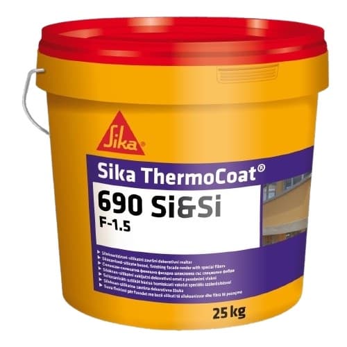 Силикат-силоксанова мазилка с фибри SikaThermoCoat-690 SI&SI F-1.5 бяла 25кг 