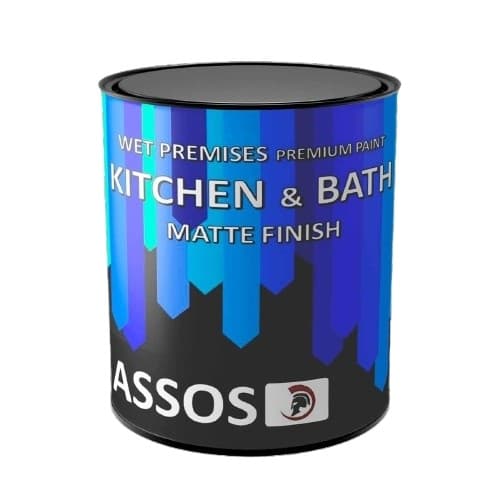 Боя за влажни помещения Assos Kitchen and Bath 1л бяла