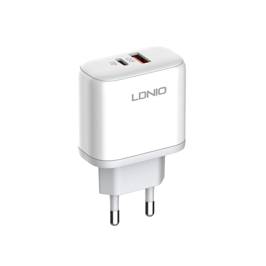 Зарядно устройство за бързо зареждане USB-A + USB type-C 45W