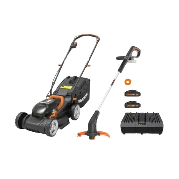 Акумулаторен комплект косачка и тример Worx WG927E с 2 батерии и зарядно