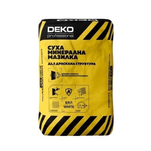 Суха минерална мазилка Deko Professional D1,5 мм бяла 25 кг