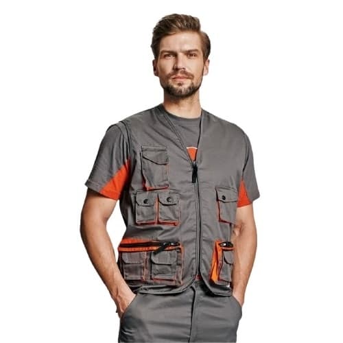 Работен елек Stenso Cargo DM Vest сив/оранжев / размер 50