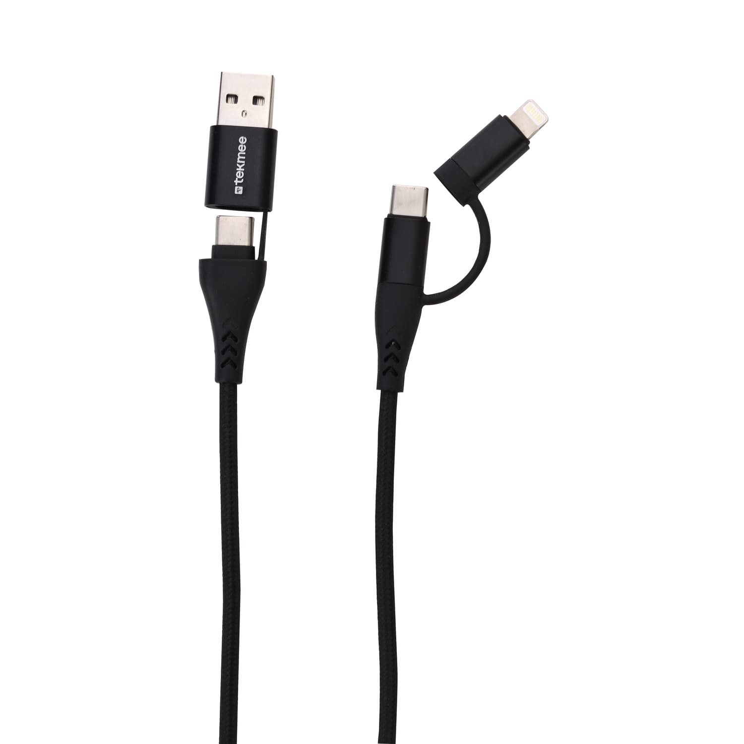 Комбиниран кабел 4 в 1 type-C/USB/Lighting 2/3A Tekmee 1м
