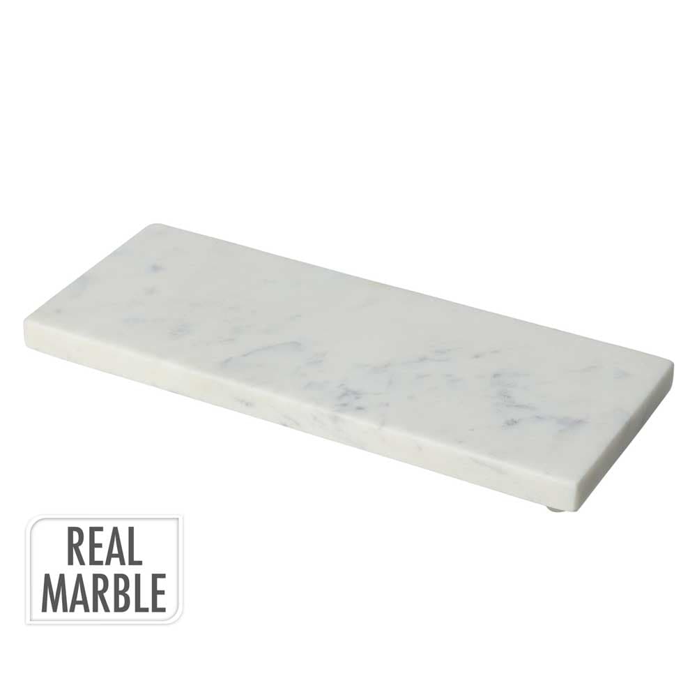 Поднос за сервиране Marble 25x10x1,5см бял
