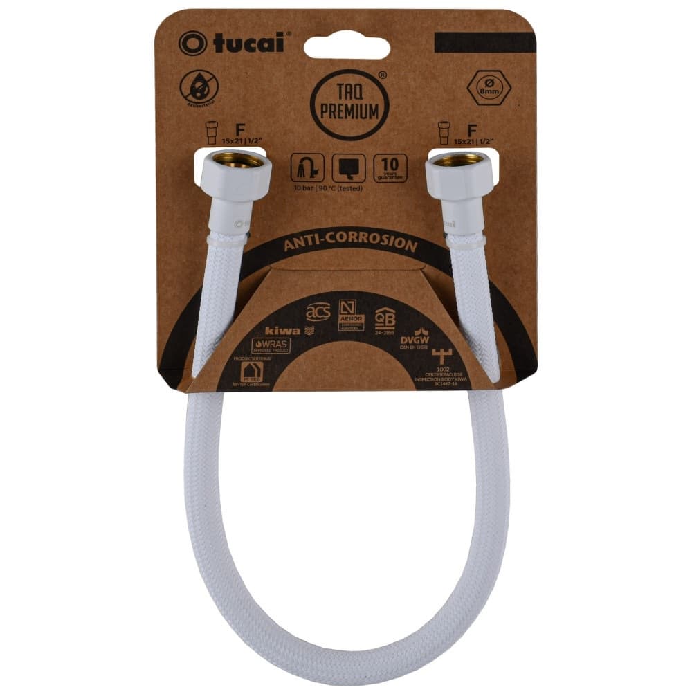 Гъвкава връзка Tucai ACB 40см Ж/Ж 1/2'' бял мат