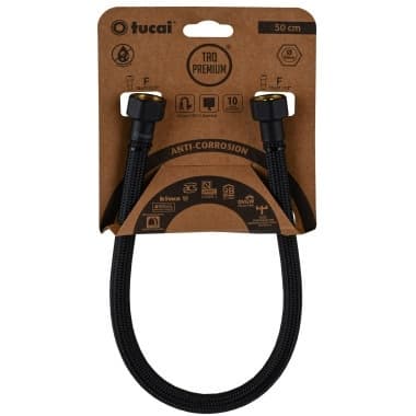 Гъвкава връзка Tucai ACB 40см Ж/Ж 1/2'' черен мат