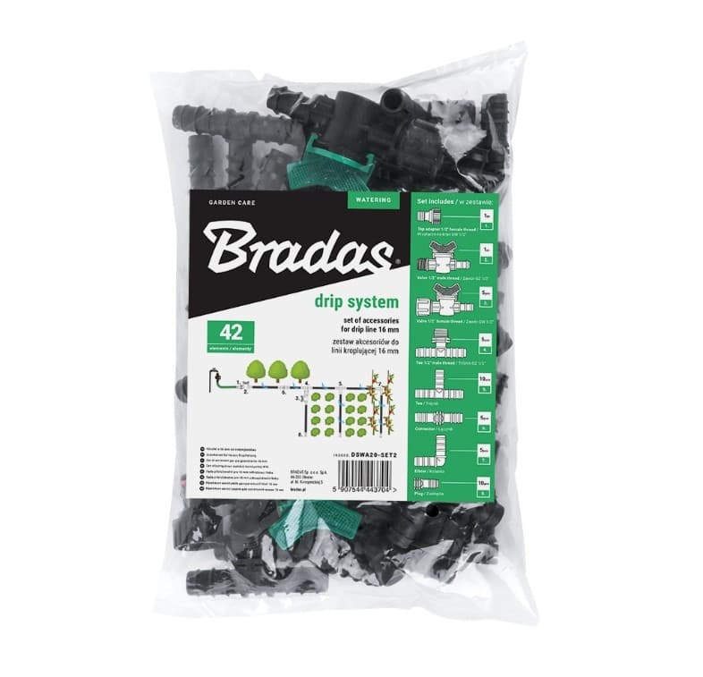 Комплект аксесоари за капково напояване Bradas ø16мм / 42 броя