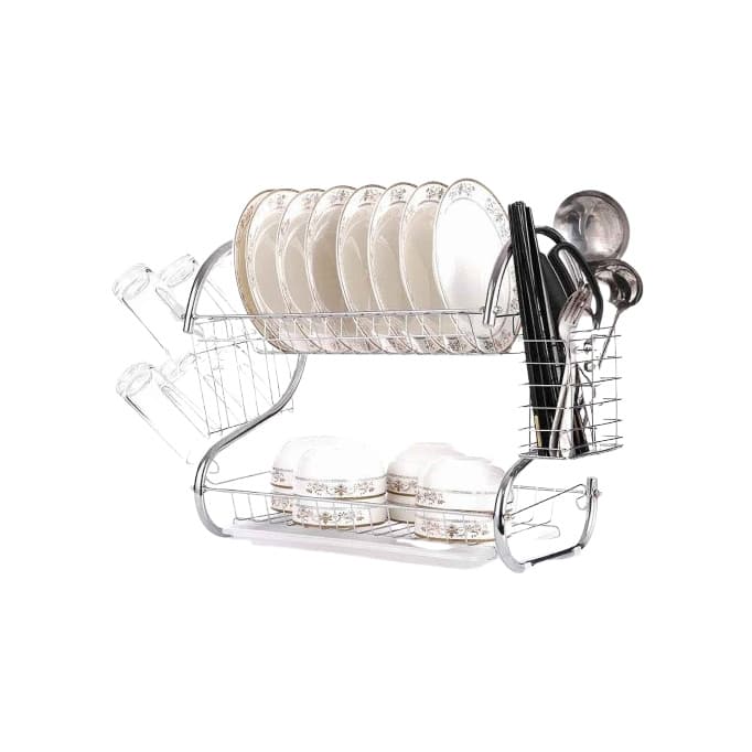 Сушилник за съдове 2 нива Ziel Home Living инокс 43x25x37,5см